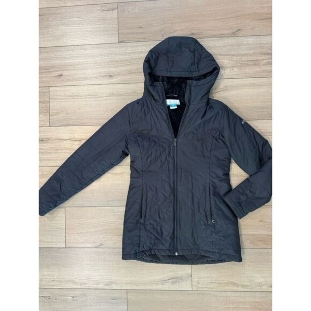Columbia Snowmelt Valley II Lined Jacket Womens Small Black Quilted Hooded - Picture 3 of 5